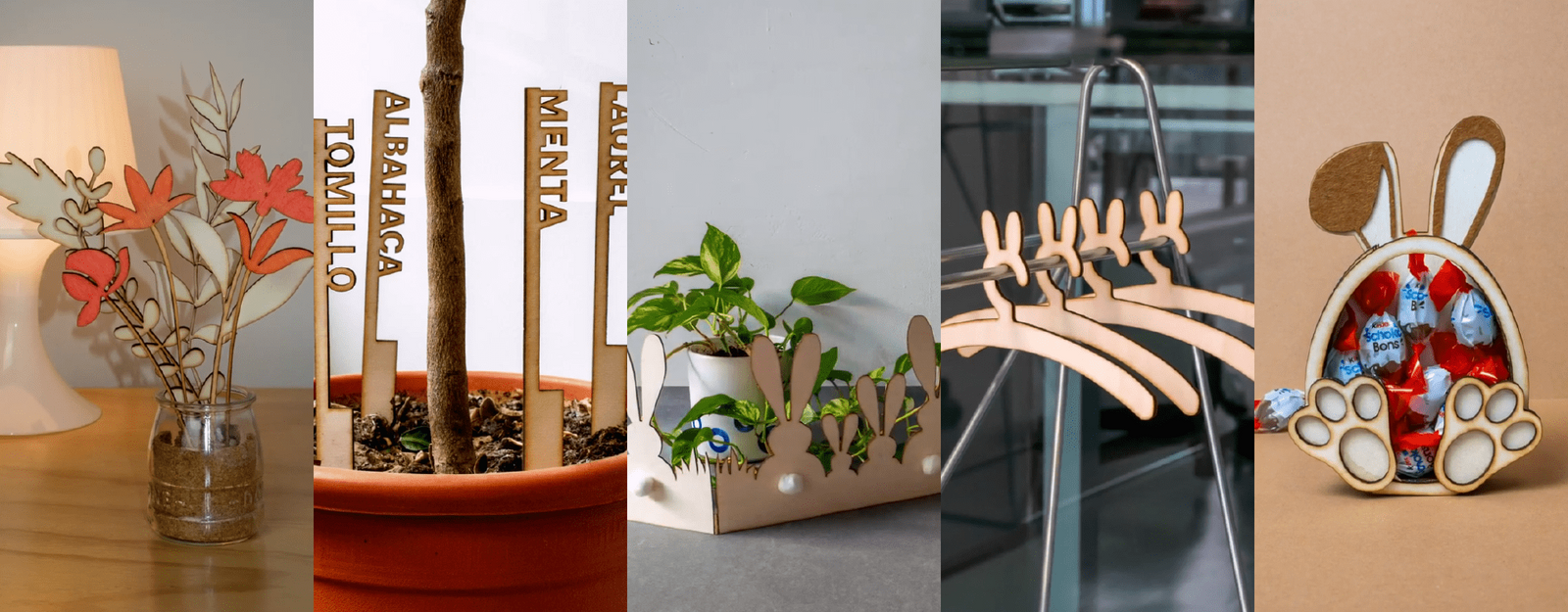 Inspírate en estas manualidades para crear productos de primavera con tu máquina CNC de corte y grabado láser