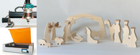 Fabrica un belén de madera navideño con las máquinas CNC Red Fox y OKU Desk