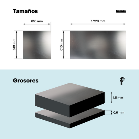 Lámina plástica láser bicapa metalizada de 0,6 mm y 1,5 mm