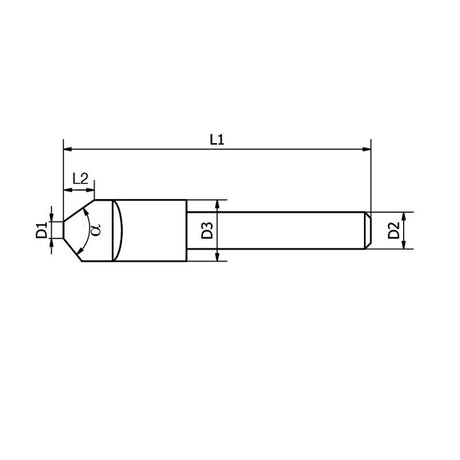 ALU Folder: carbide milling cutter 3 mm Ø, shank 6 mm x cutting length 3.5 mm, 1 flute, 90° angle, slotting and folding