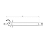 HELIX Graver: 0.2mm Ø carbide engraving cutter, 6mm shank x 40mm length, 1 flute, 90° angle