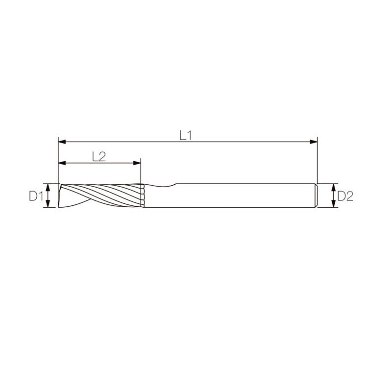 Multix PRO positive: 3mm Ø carbide milling cutter, 3mm shank x 15mm cutting length, 1 flute, positive helix