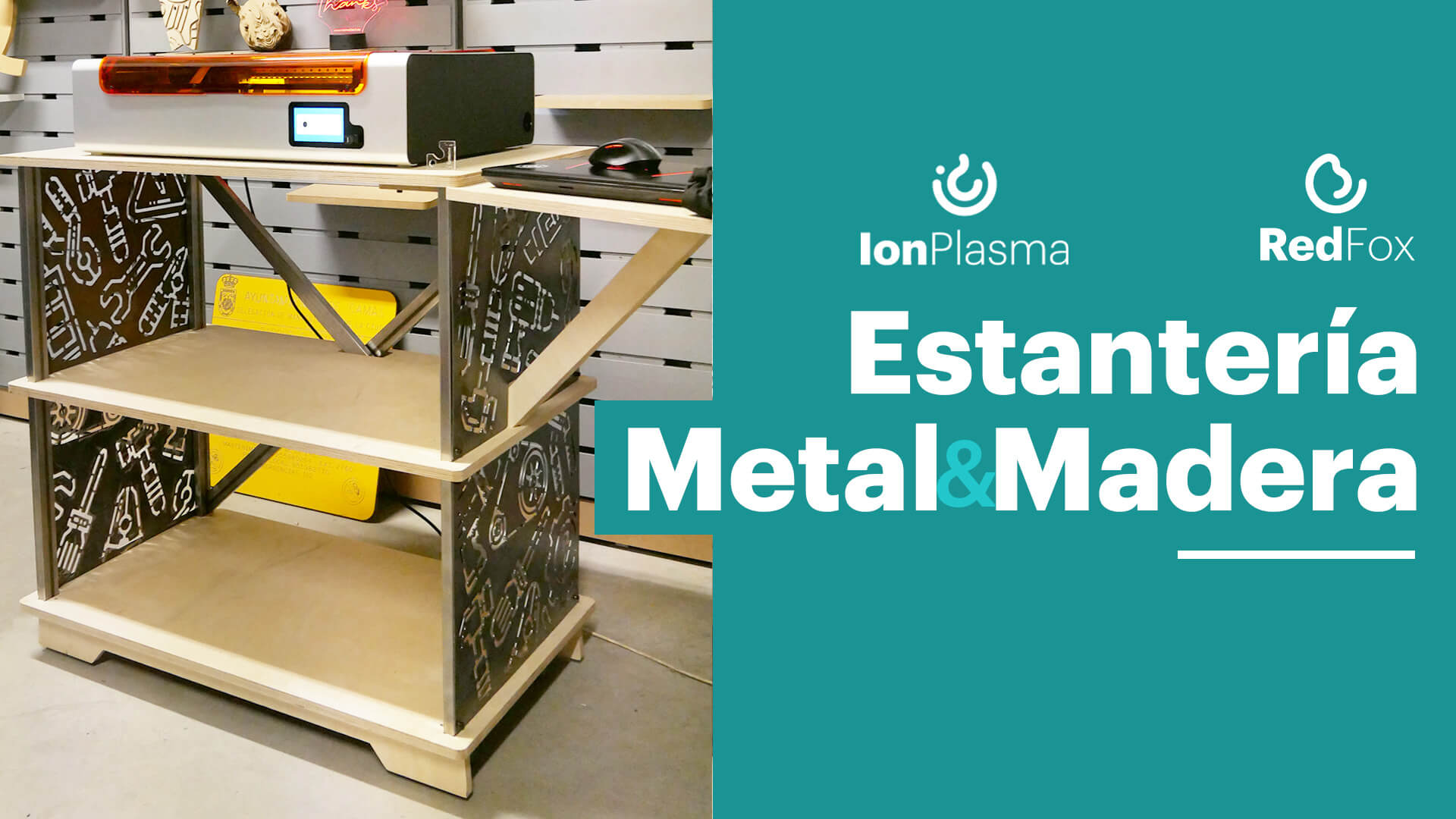 Vídeo de YouTube: estantería de metal y madera con Ion Plasma
